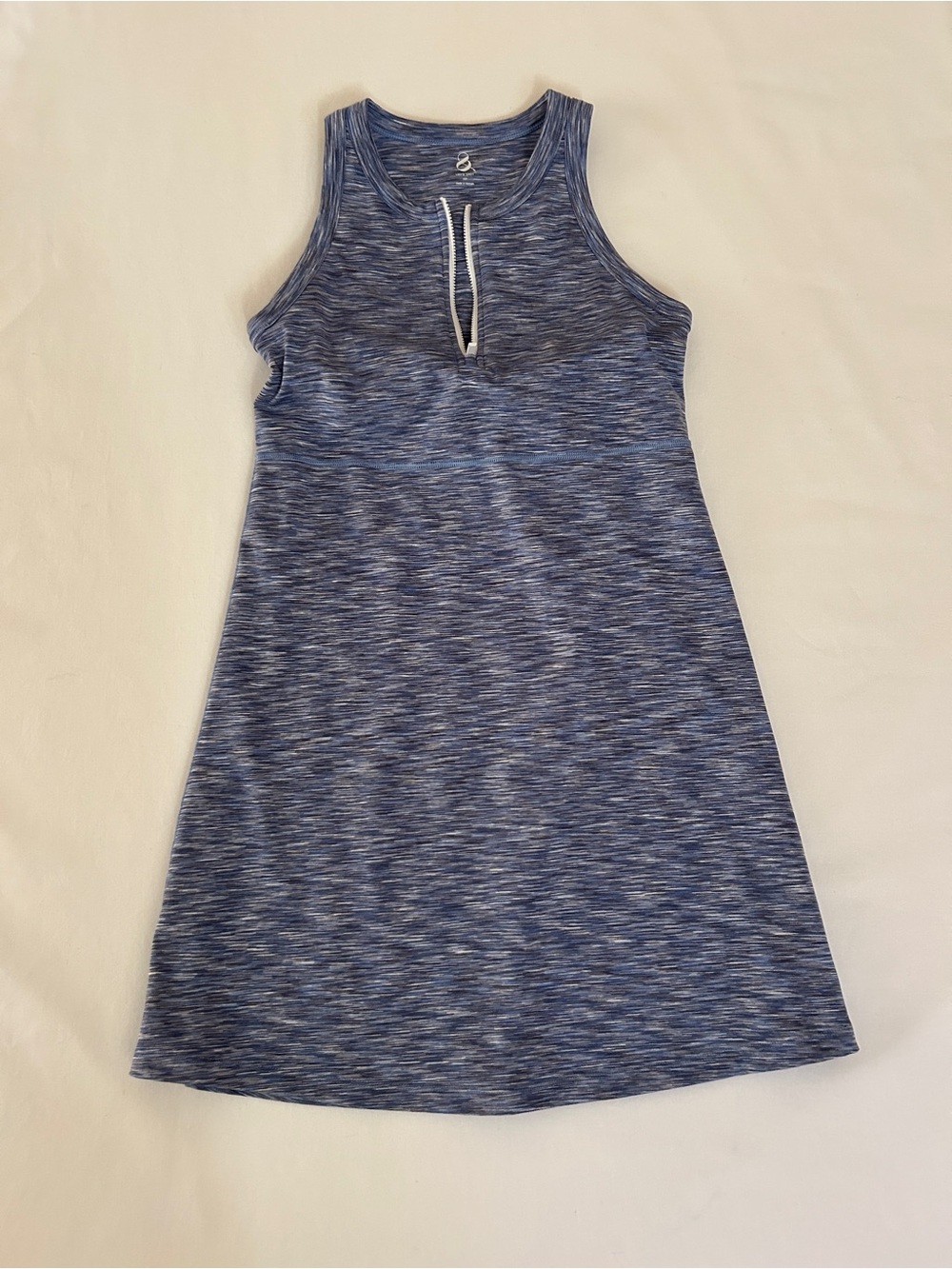 Lou & Grey Blue Heathered Zip-Front Top